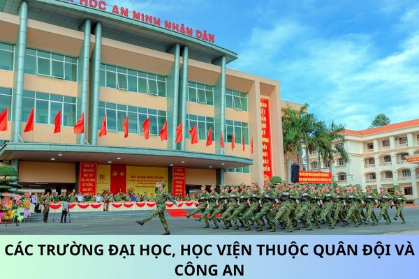 Các trường Đại học, Học viện thuộc Quân đội và Công an cập nhật mới nhất?