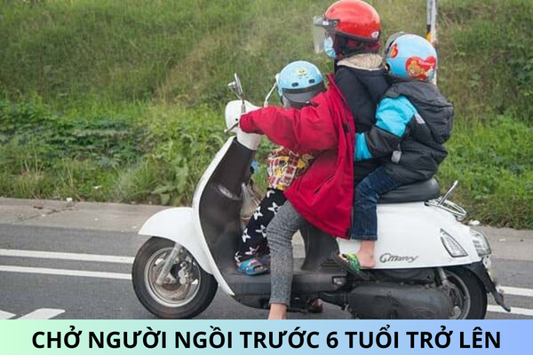 Transporting a person seated in front aged 6 and above may be fined up to 14 million VND?