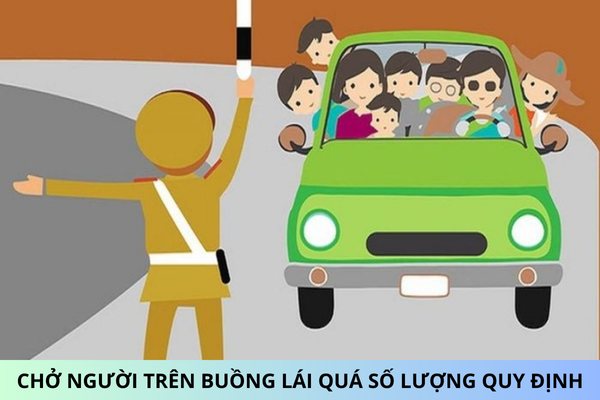 How much is the fine for a vehicle driver carrying passengers in the cab exceeding the prescribed limit?