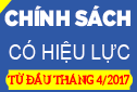 10 chính sách nổi bật có hiệu lực đầu tháng 4/2017