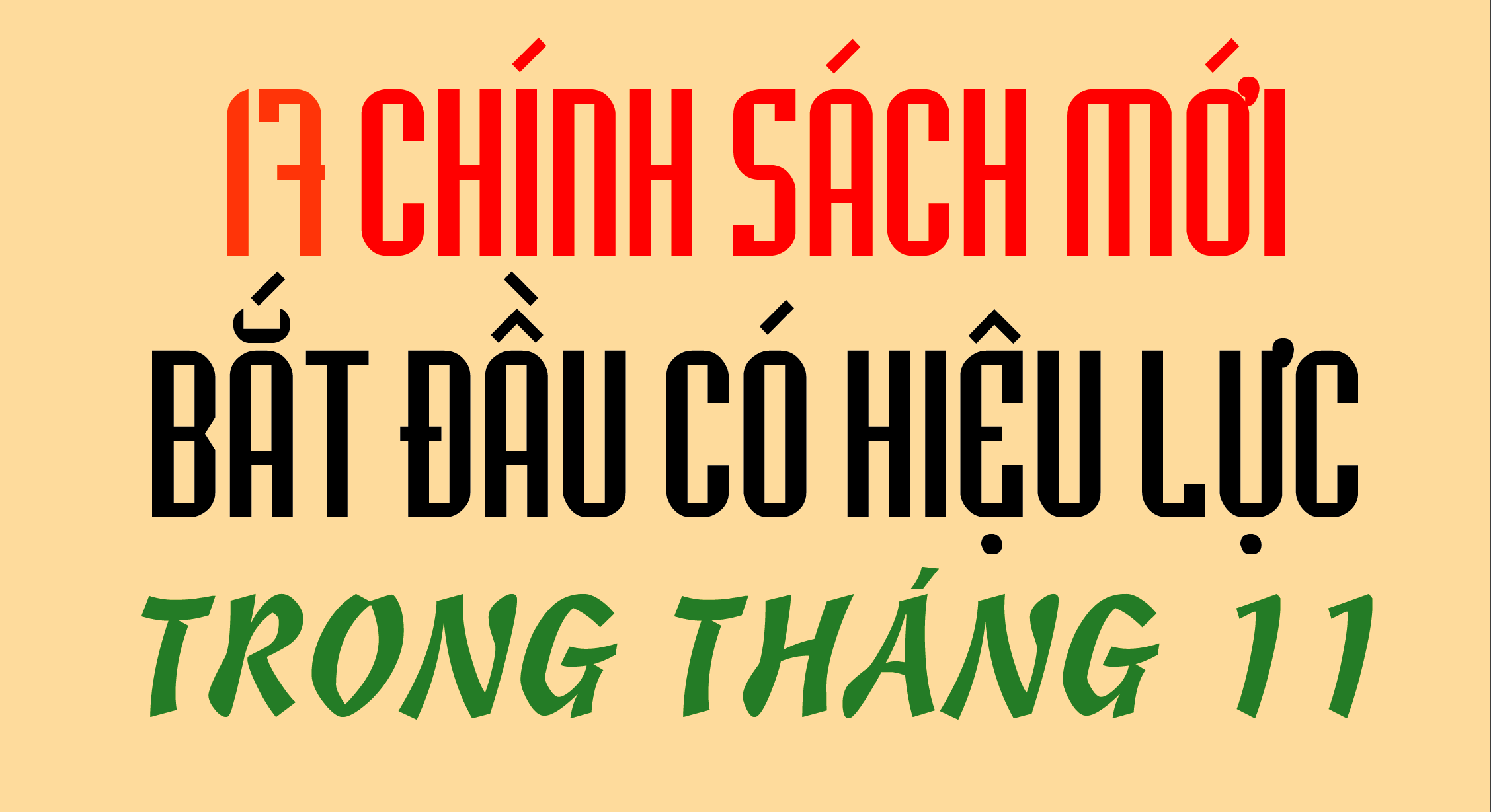 17 chính sách mới bắt đầu có hiệu lực trong tháng 11