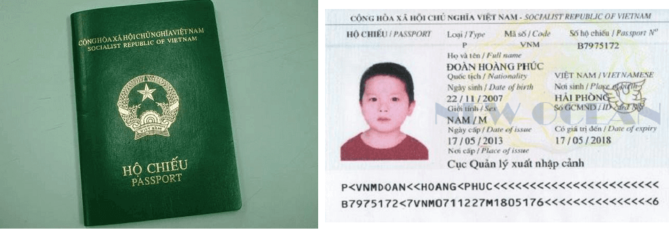 Cái tài liệu kèm theo khi làm hộ chiếu cho trẻ dưới 14 tuổi