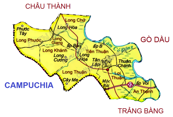 List of district-level administrative units of Tay Ninh province in Vietnam