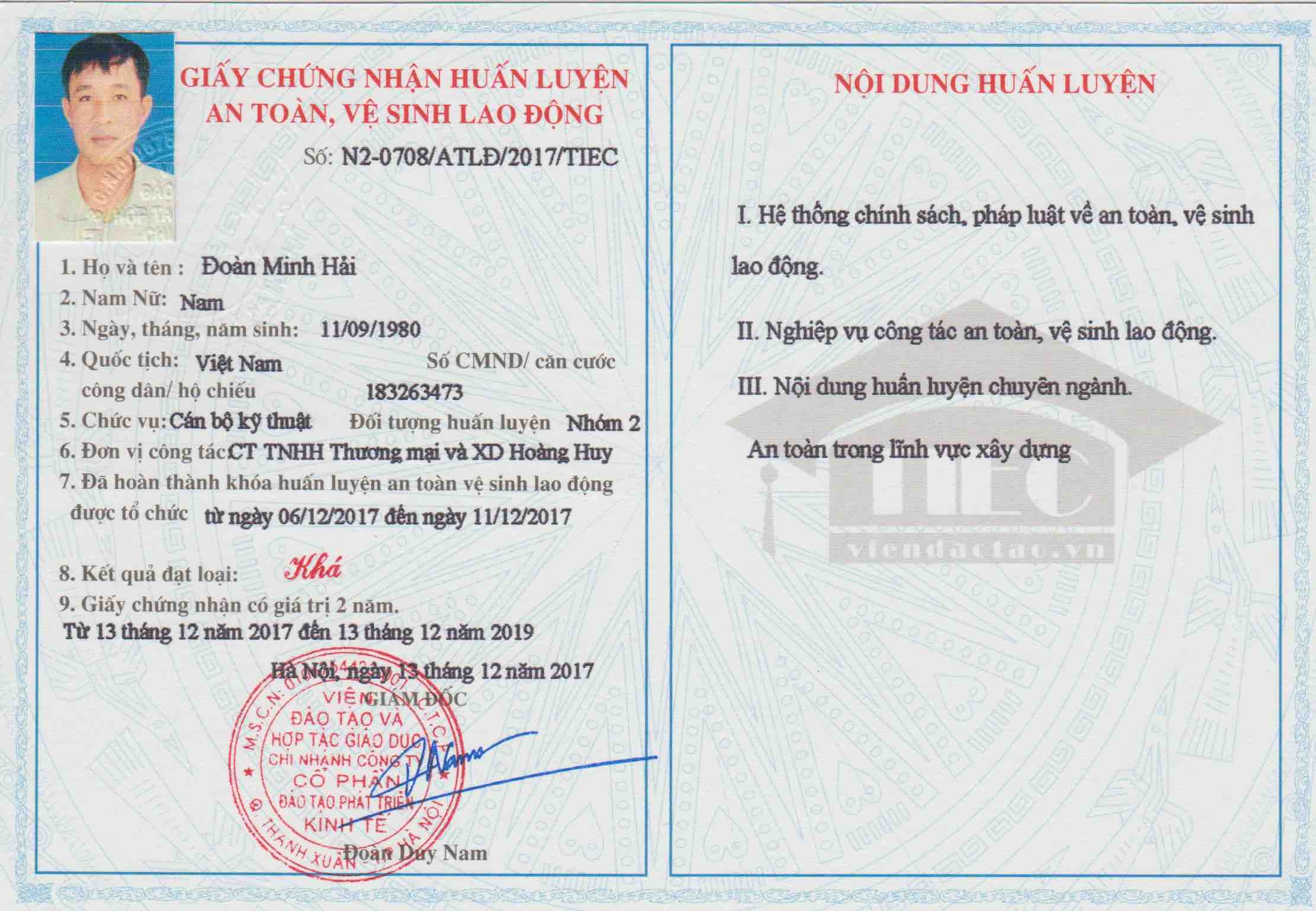 Vietnam: Notes on training and issuance of electricity safety card