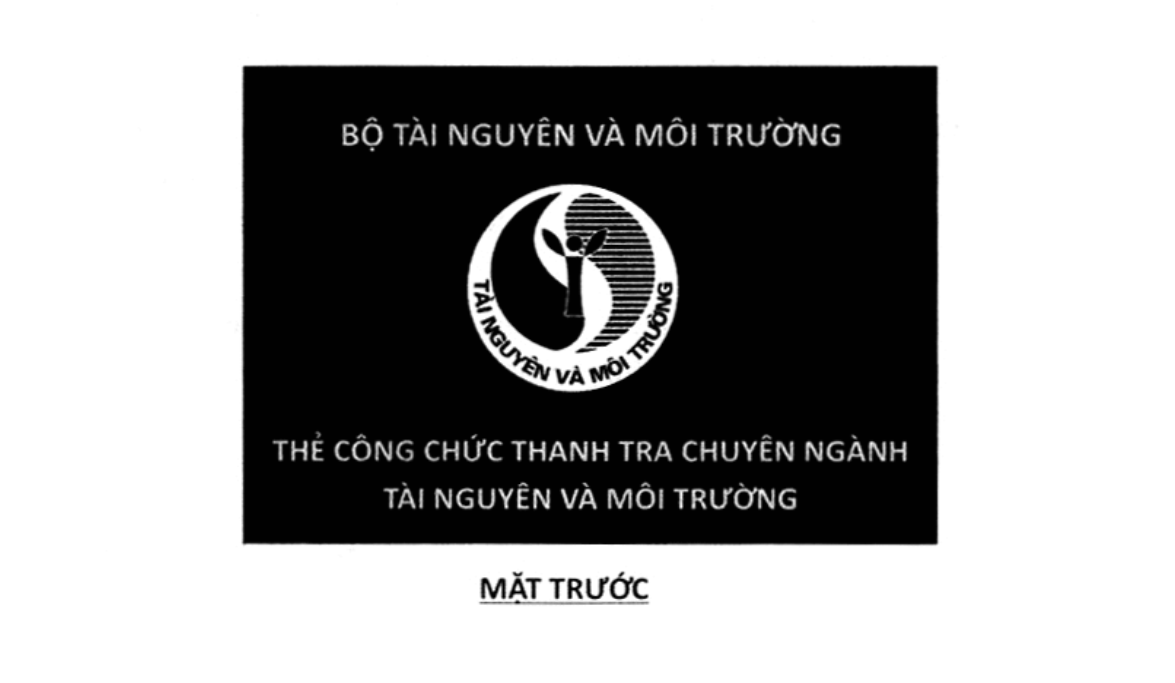 Circular 19: Model of cards of specialized inspectors in the natural resources and environment sector in Vietnam