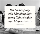 Vietnam: Abolition of several legal documents in the field of education from December 19, 2020