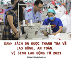 Vietnam: List of businesses inspected for labor, safety, and occupational hygiene in 2021