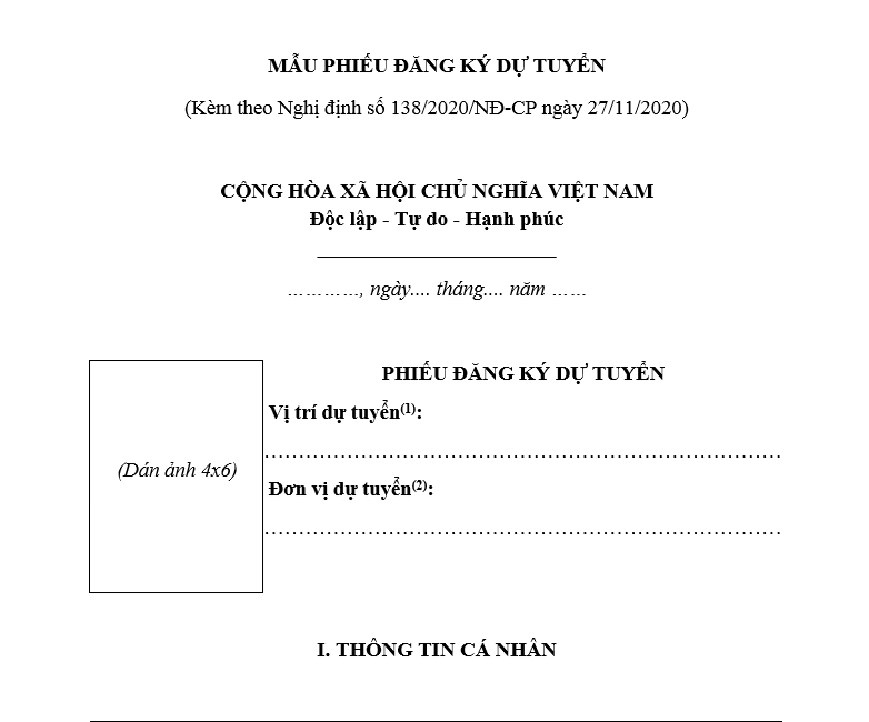 Vietnam: Instructions to apply for officials recruitment with the latest registration form
