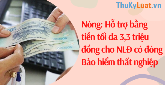 Nóng: Hỗ trợ bằng tiền tối đa 3,3 triệu đồng cho NLĐ có đóng BHTN