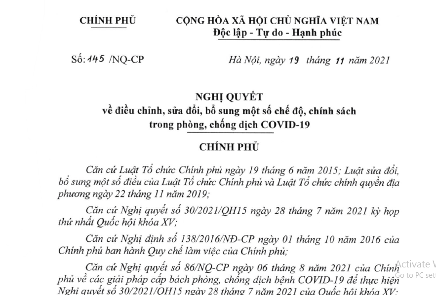 Adjusting allowance levels for participants in the fight against COVID-19 in Vietnam 