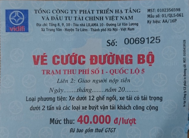 Regulations on issuance of National road ticket in Vietnam