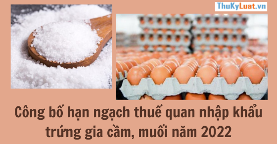 Công bố hạn ngạch thuế quan nhập khẩu trứng gia cầm, muối năm 2022