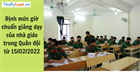 Định mức giờ chuẩn giảng dạy của nhà giáo trong Quân đội từ 15/02/2022