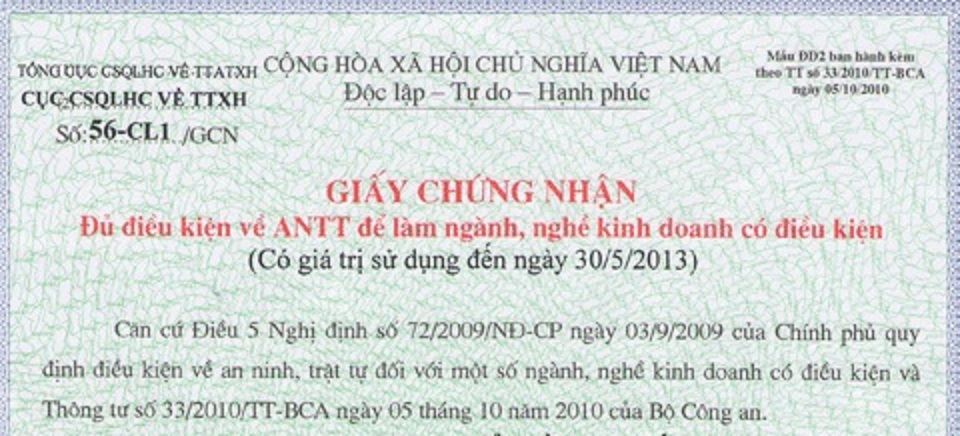 Cases of revocation of Certificate of satisfaction of security and order conditions in Vietnam