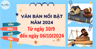 Văn bản nổi bật tuần vừa qua (từ ngày 30/9 đến ngày 06/10/2024)