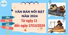 Văn bản nổi bật tuần vừa qua (từ ngày 11 - 17/11/2024)