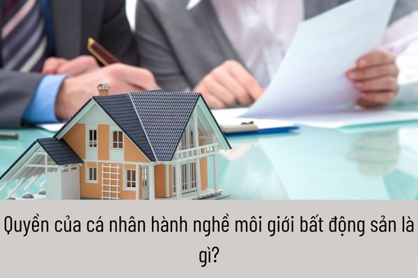 Quyền của cá nhân hành nghề môi giới bất động sản là gì?