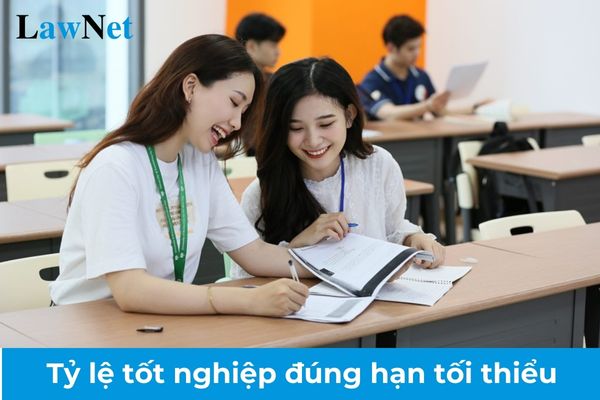 Tỷ lệ tốt nghiệp đúng hạn tối thiểu trong các cơ sở giáo dục đại học là bao nhiêu?