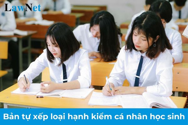 Mẫu bản tự xếp loại hạnh kiểm cá nhân học sinh? Các mức đánh giá kết quả rèn luyện học kì của học sinh trung học cơ sở?