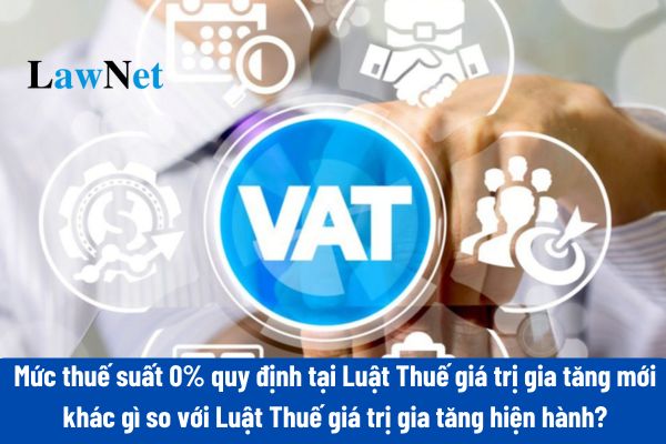 Mức thuế suất 0% quy định tại Luật Thuế giá trị gia tăng 2024 khác gì so với Luật Thuế giá trị gia tăng 2008?