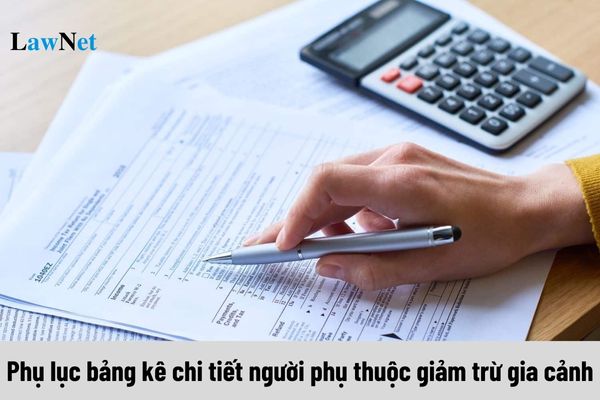 Mẫu 05-3/BK-QTT-TNCN Phụ lục bảng kê chi tiết người phụ thuộc giảm trừ gia cảnh ra sao?