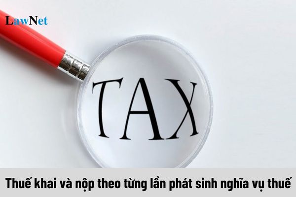 Thuế khai và nộp theo từng lần phát sinh nghĩa vụ thuế có thời hạn nộp hồ sơ ra sao?