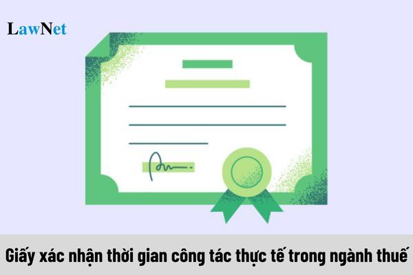 Mẫu Giấy xác nhận thời gian công tác thực tế trong ngành thuế mới nhất 2024?