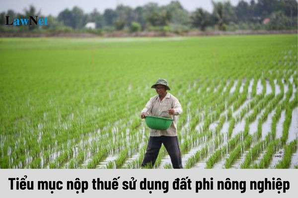 Thuế sử dụng đất phi nông nghiệp có mã số tiểu mục là bao nhiêu?