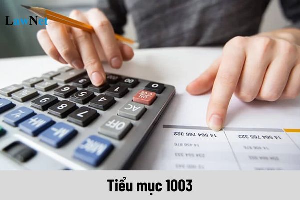 Tiểu mục 1003 là thuế gì? 