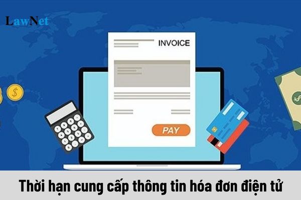 Thời hạn cung cấp thông tin hóa đơn điện tử là bao lâu theo Nghị định 123?