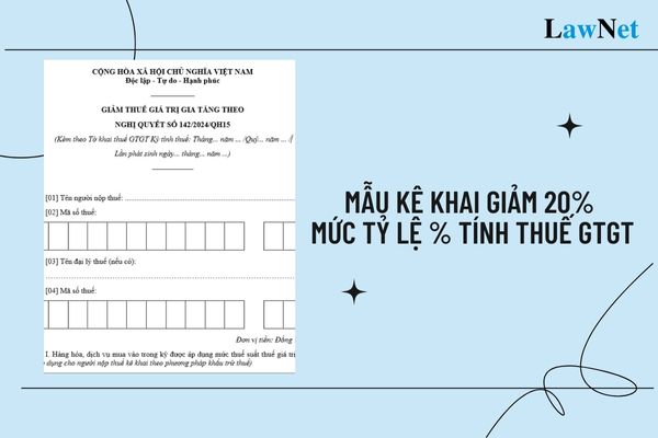 Form for Declaring a 20% Reduction in the VAT Calculation Rate According to Decree 72?