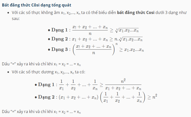 Bất đẳng thức Cosi