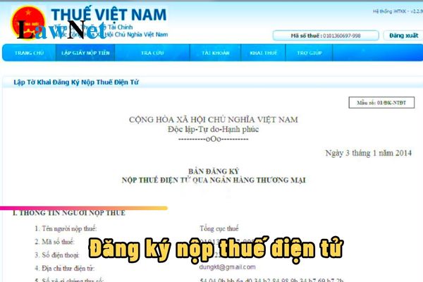 Người nộp thuế có được lựa chọn đăng ký nộp thuế điện tử tại tổ chức cung ứng dịch vụ trung gian thanh toán không?