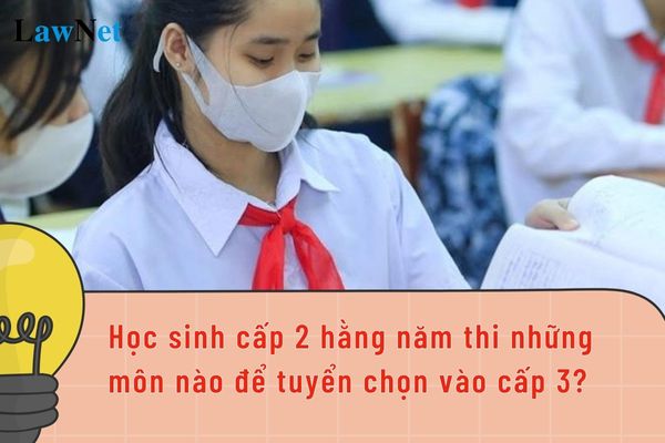 Học sinh cấp 2 hằng năm sẽ thi những môn nào để tuyển chọn vào cấp 3?