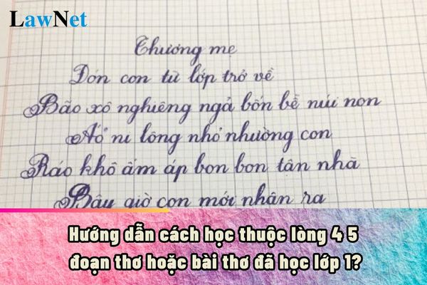 Guidelines on how to memorize 4-5 poems or verses learned in Grade 1? Requirements for achieving specific competencies when teaching Vietnamese in Grade 1?