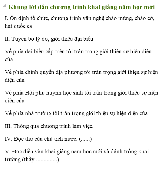 Khai giang nam hoc