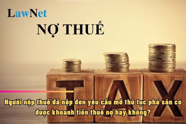 Người nộp thuế đã nộp đơn yêu cầu mở thủ tục phá sản có được khoanh tiền thuế nợ hay không?