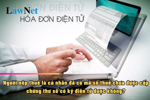 Người nộp thuế là cá nhân đã có mã số thuế chưa được cấp chứng thư số có ký điện tử được không?