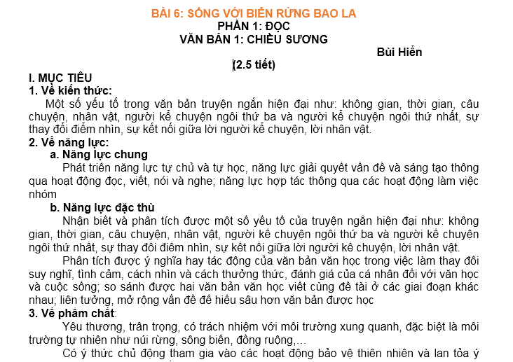 Prepare 11th Grade Vietnamese Literature Lesson