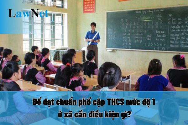 Để đạt chuẩn phổ cập THCS mức độ 1 ở xã cần điều kiện gì? Về nhân sự và cơ sở vật chất ra sao?