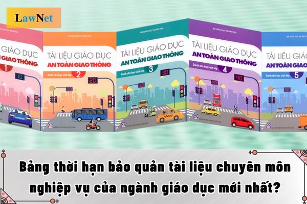 Bảng thời hạn bảo quản tài liệu chuyên môn nghiệp vụ của ngành giáo dục mới nhất?