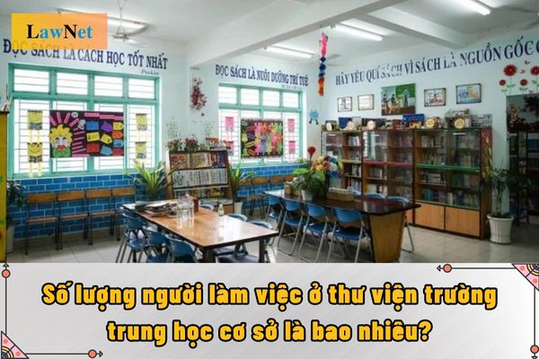 Số lượng người làm việc ở thư viện trường trung học cơ sở là bao nhiêu?