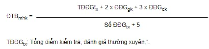 Tính điểm trung bình môn