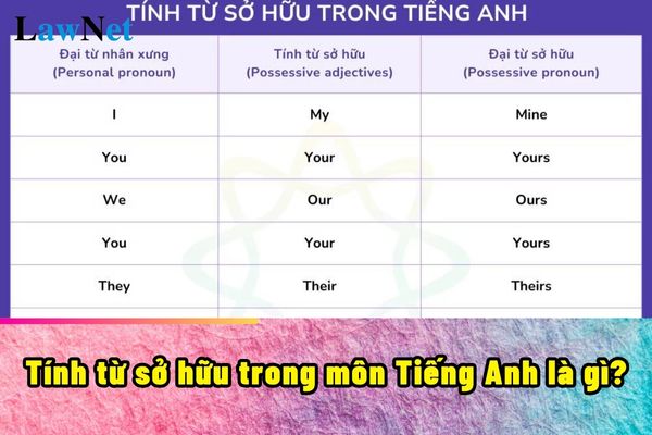 Tính từ sở hữu trong môn Tiếng Anh là gì?