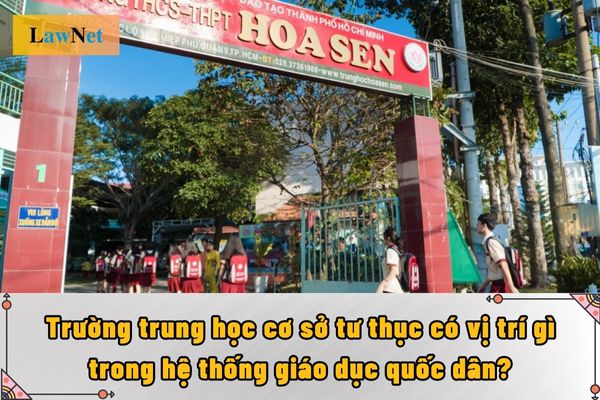 Trường trung học cơ sở tư thục có vị trí gì trong hệ thống giáo dục quốc dân?