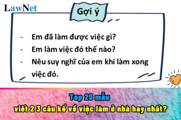 Top 20 mẫu viết 2 3 câu kể về việc làm ở nhà hay nhất?