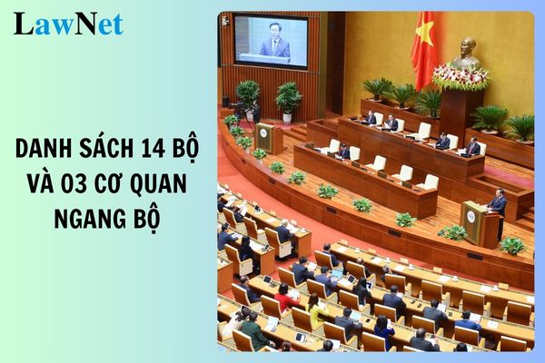 Danh sách 14 Bộ và 03 cơ quan ngang Bộ theo Nghị quyết 176/2025/QH15?