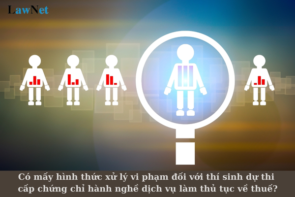 Có mấy hình thức xử lý vi phạm đối với thí sinh dự thi cấp chứng chỉ hành nghề dịch vụ làm thủ tục về thuế?