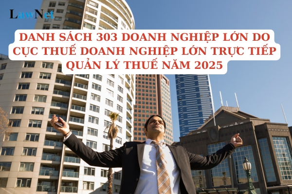 Danh sách 303 doanh nghiệp lớn do Cục Thuế doanh nghiệp lớn được phân công trực tiếp quản lý thuế năm 2025?