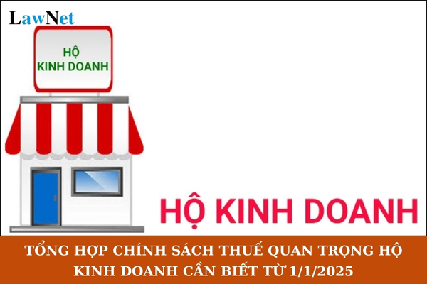 Tổng hợp chính sách thuế quan trọng mà hộ kinh doanh cần biết từ 1/1/2025?